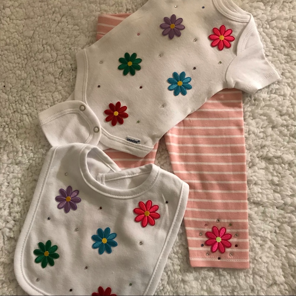 3pc Baby Flower Bling Set